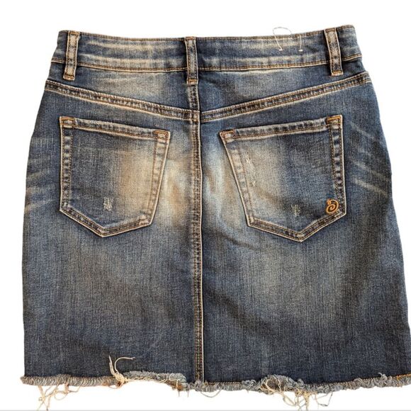 Indigo Rein‎ distressed denim skirt size 5 26 - Picture 3 of 6